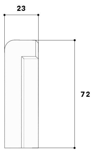 GGK Endstück SL-K 70mm li rws RAL9010 SL 20x70-ES links