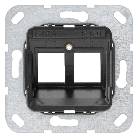GIRA Zentralplatte Mod-Jack 2f sw Tragring 560100 ohne Beschriftungsfeld