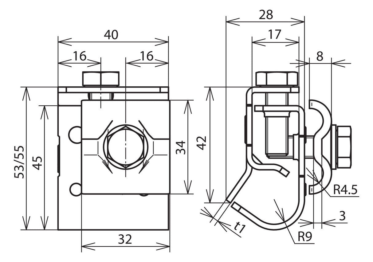 DEHN SE Dachrinnenklemme 8-10mm 16-25mm DRK DUL 8.10 W16.22 STTZN ST unbeh