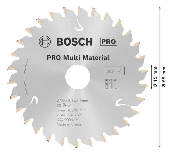 BOSCH-EW Kreissägeblatt 85mm 15mm 2608837752