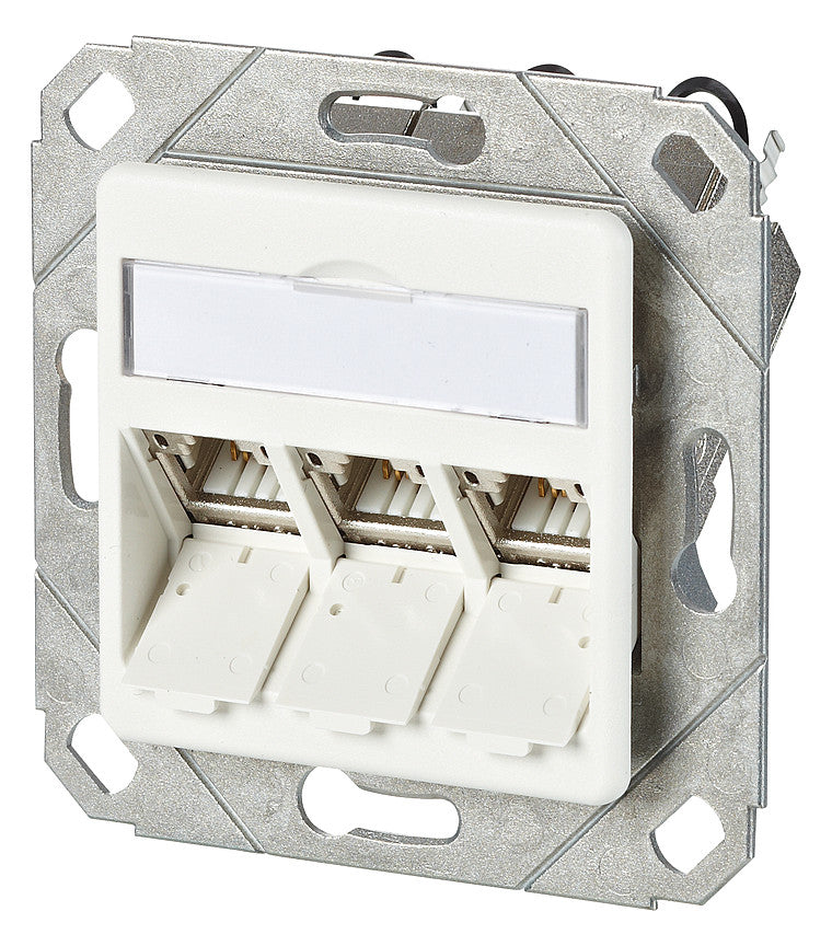 METZ CONNECT Anschlussdose Cat6A 3xRJ45 130B11D31102-E rws Kanaleinb schräg