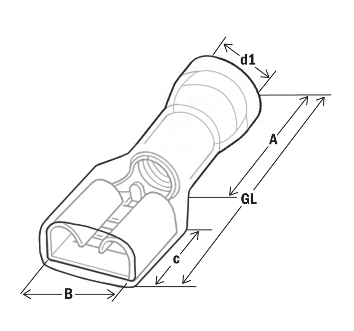 HAUPA Flachsteckhülse Ms rt 0,25-1,5qmm 363510 fl_6,3x0,8mm volliso