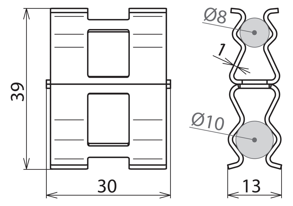 DEHN SE Parallelverbinder ST unbeh 9mm DC BK 8 RD10 STBLANK