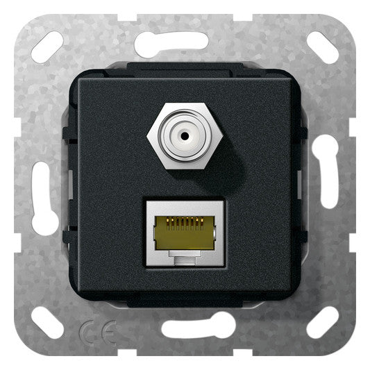 GIRA Einsatz Modular-Jack/Sat 2f sw Einsatz 569710 ohne Beschriftungsfeld