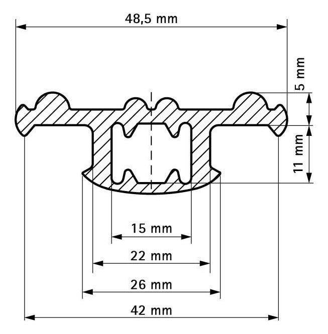 Walraven Schienendämmprofil Strut EPDM 48,5x18 DIN 4109 schwarz - 50 mm | 6568042