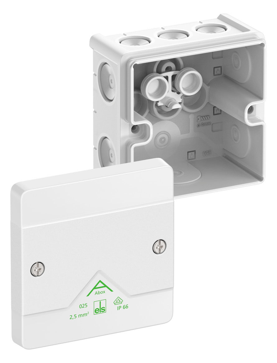 SPELSBERG Abzweigkasten 87x87mm Kst ws Abox 025-L/w IP66 IK07 hfr