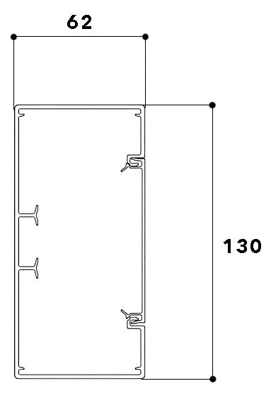 GGK Geräteeinbaukanal Kst 130x60mm sw BR 60x130/80 unbeh