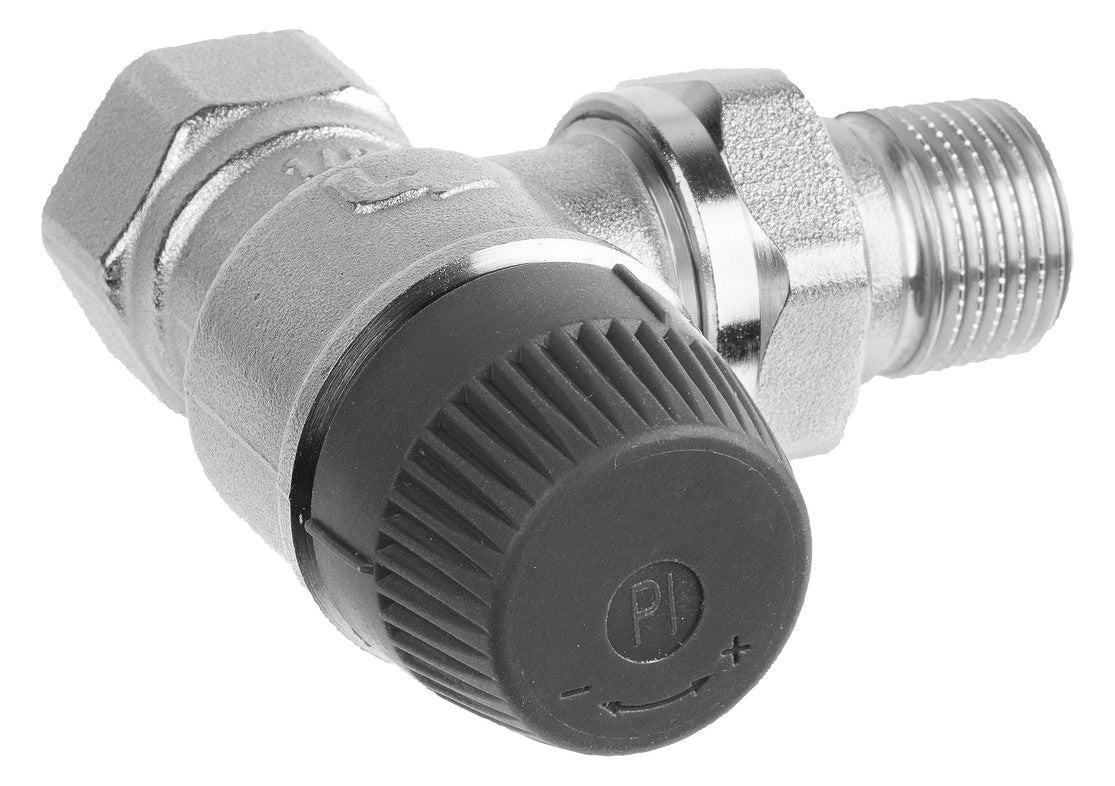 Honeywell Thermostatventil Kombi-TRV Messing vernickelt, Eck, DN20 | V2100EPI20