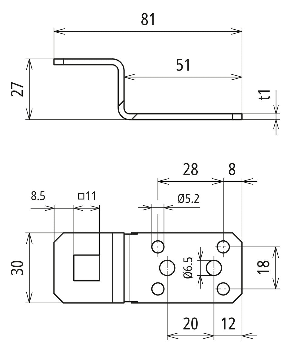 DEHN SE Anschlusslasche Alu unbeh AL ZF B11.11 B5.2 6.5 L81 AL