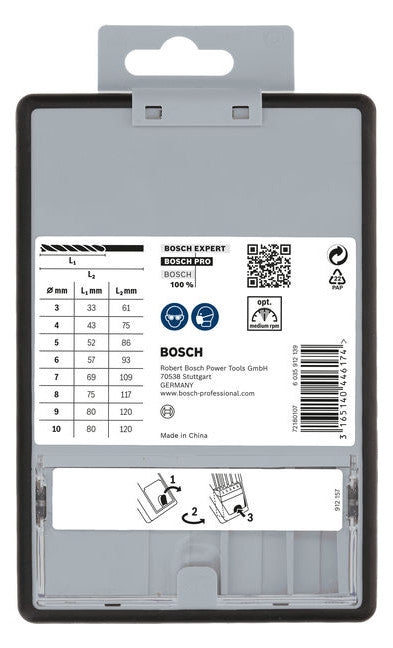 BOSCH-EW Bohrerset 8tlg Bohrer Box 2607010533 8xHolzbohr