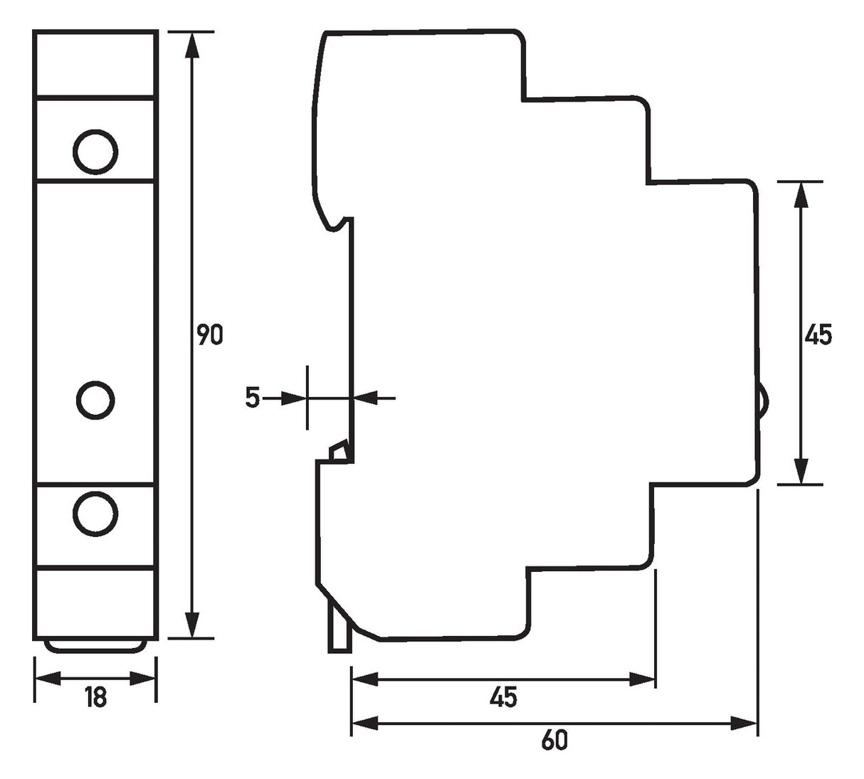 DOEPKE Leuchtmelder REG 240V gn LED UC RL 230-1GR 1TE 65mm IP40