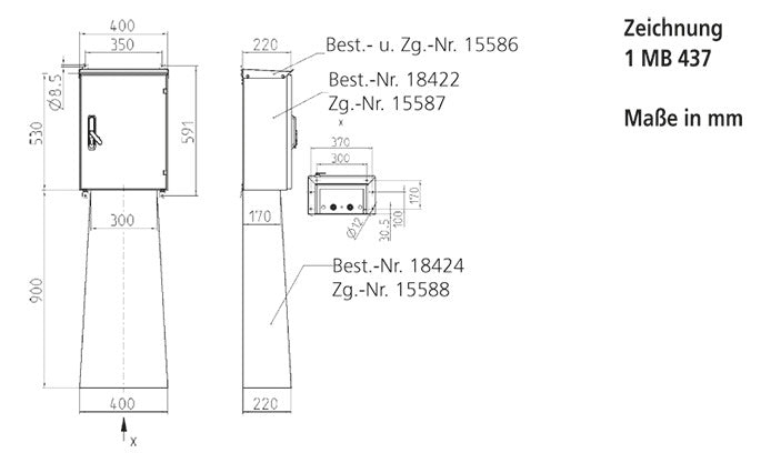 MENNEKES CEE-Kombi Alu si IP44 4Steckd 83725 1x16A5p400V LS-Schalter Fl_0,03A