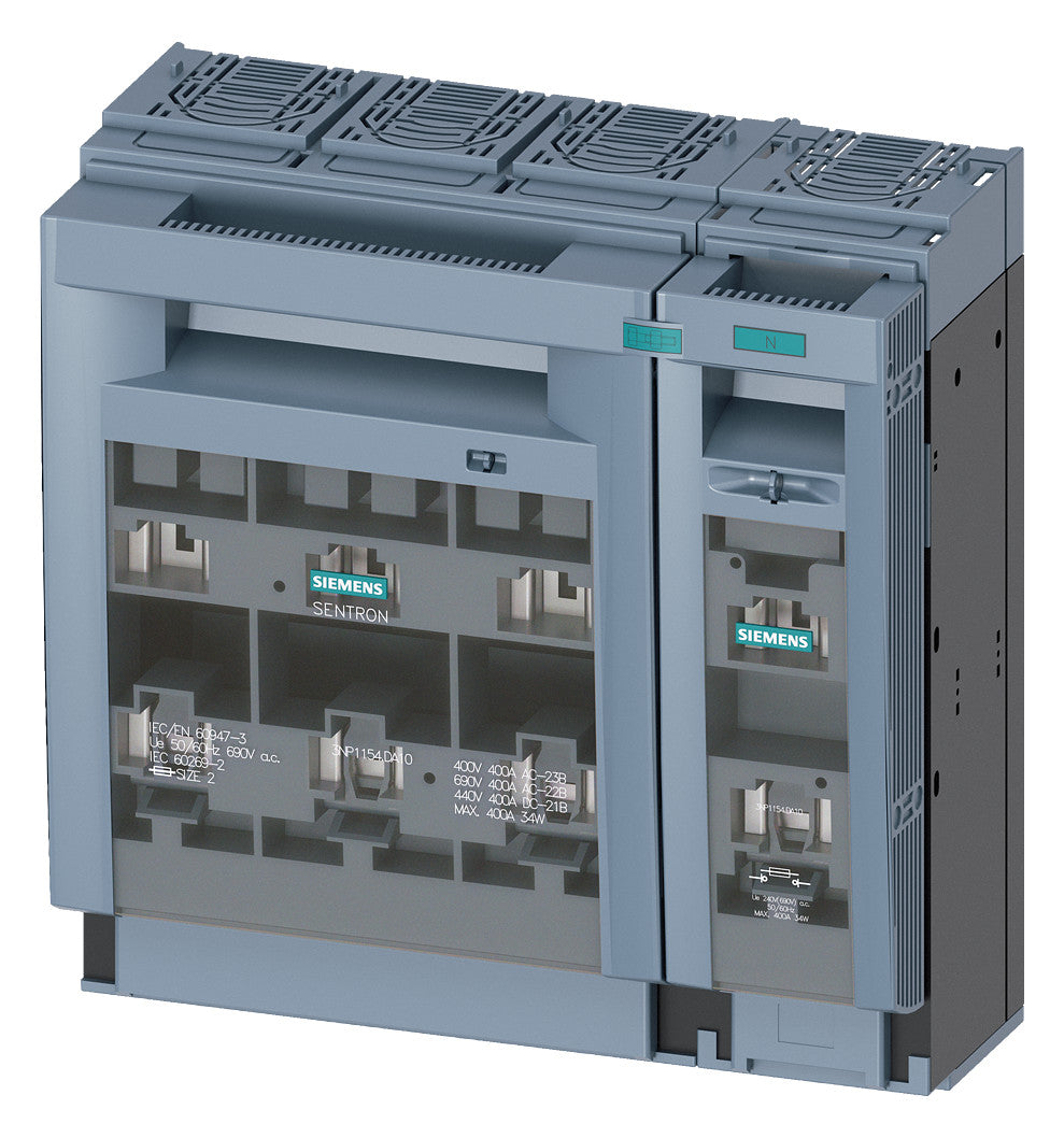 SIEMENS Sicherheitsschalter 400 A 4p 3NP1154-1DA10 NH1, NH2 f.Bodenbef IP40