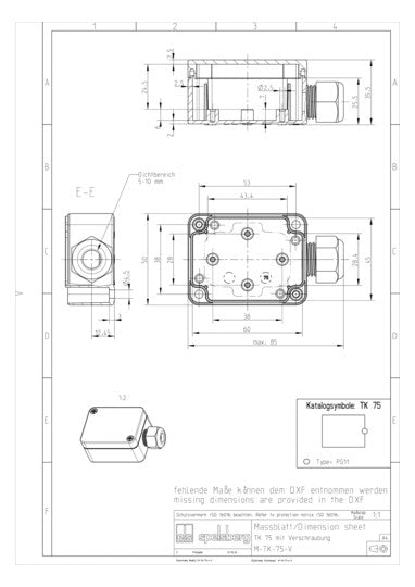 SPELSBERG Leergehäuse Kst IP66 ET24mm TK PC 75-4-tv B50xH65xT35mm geschl