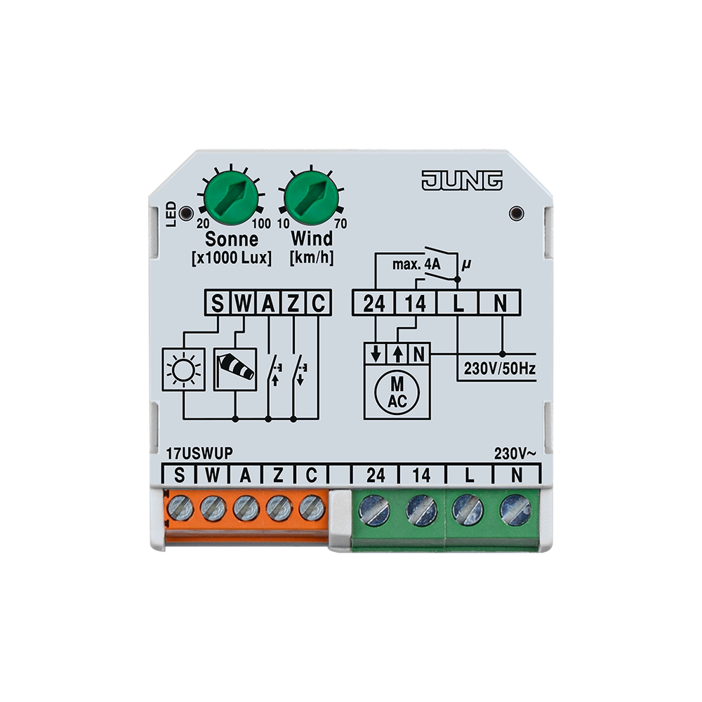 JUNG Funk-Umweltsensor 230V 2-8Bft 50Hz 17 USW UP
