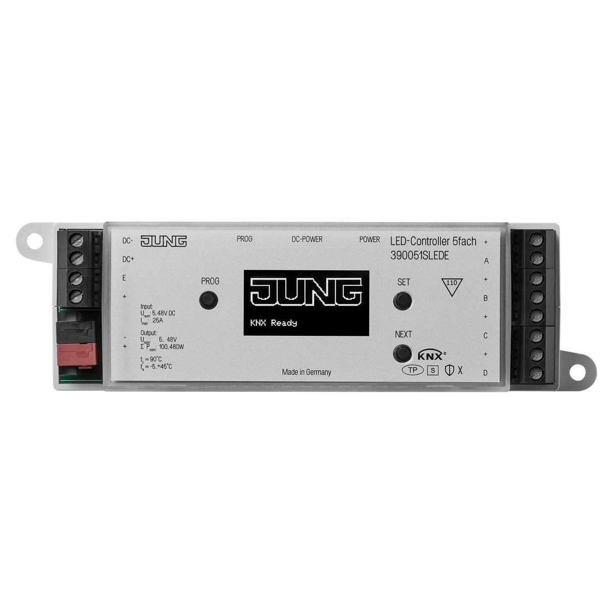 JUNG Dimmaktor KNX 100-480W Einb 5Ausg 39005 1S LED E Handbedien