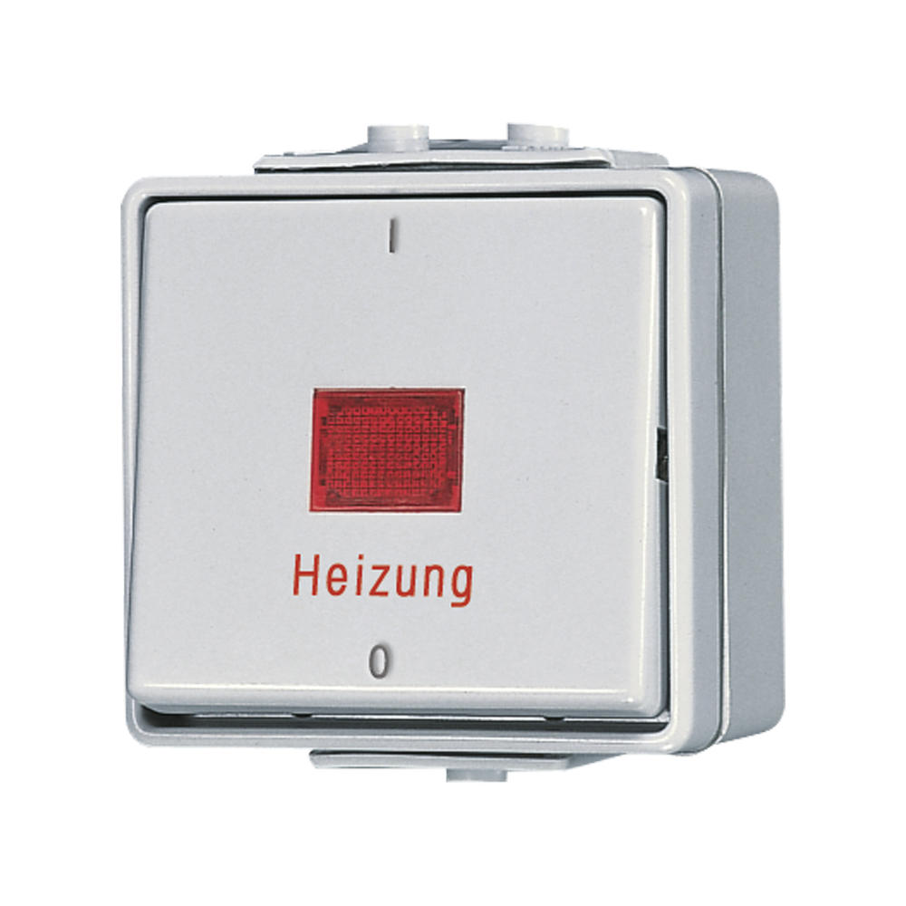 JUNG Kontroll-Heizungsschalter glz AP 1f WG 600 602 HW IP44