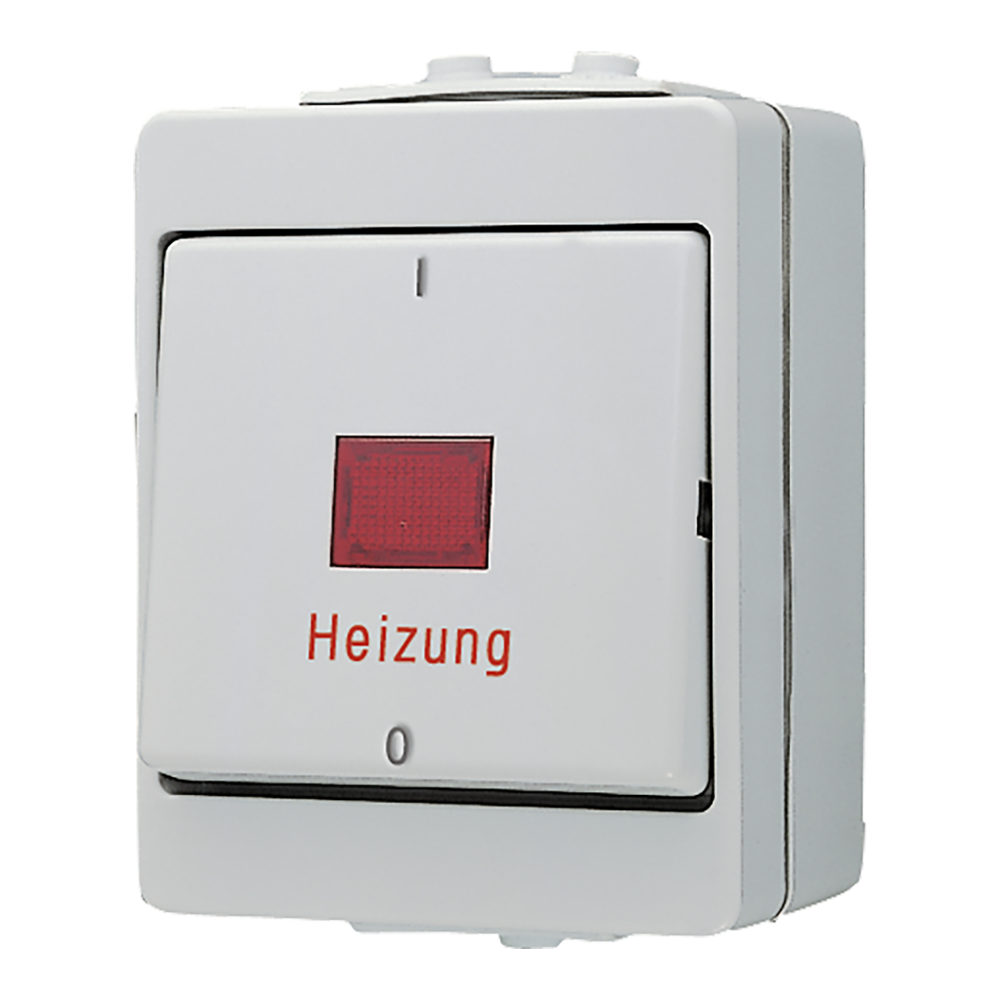 JUNG Kontroll-Heizungsschalter glz AP 1f WG 600 603 HW IP44