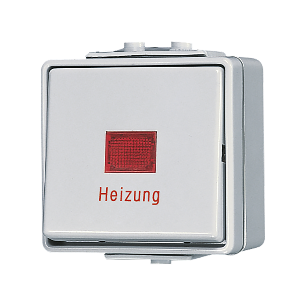 JUNG Kontroll-Heizungsschalter glz AP 1f WG 600 606 HW IP44
