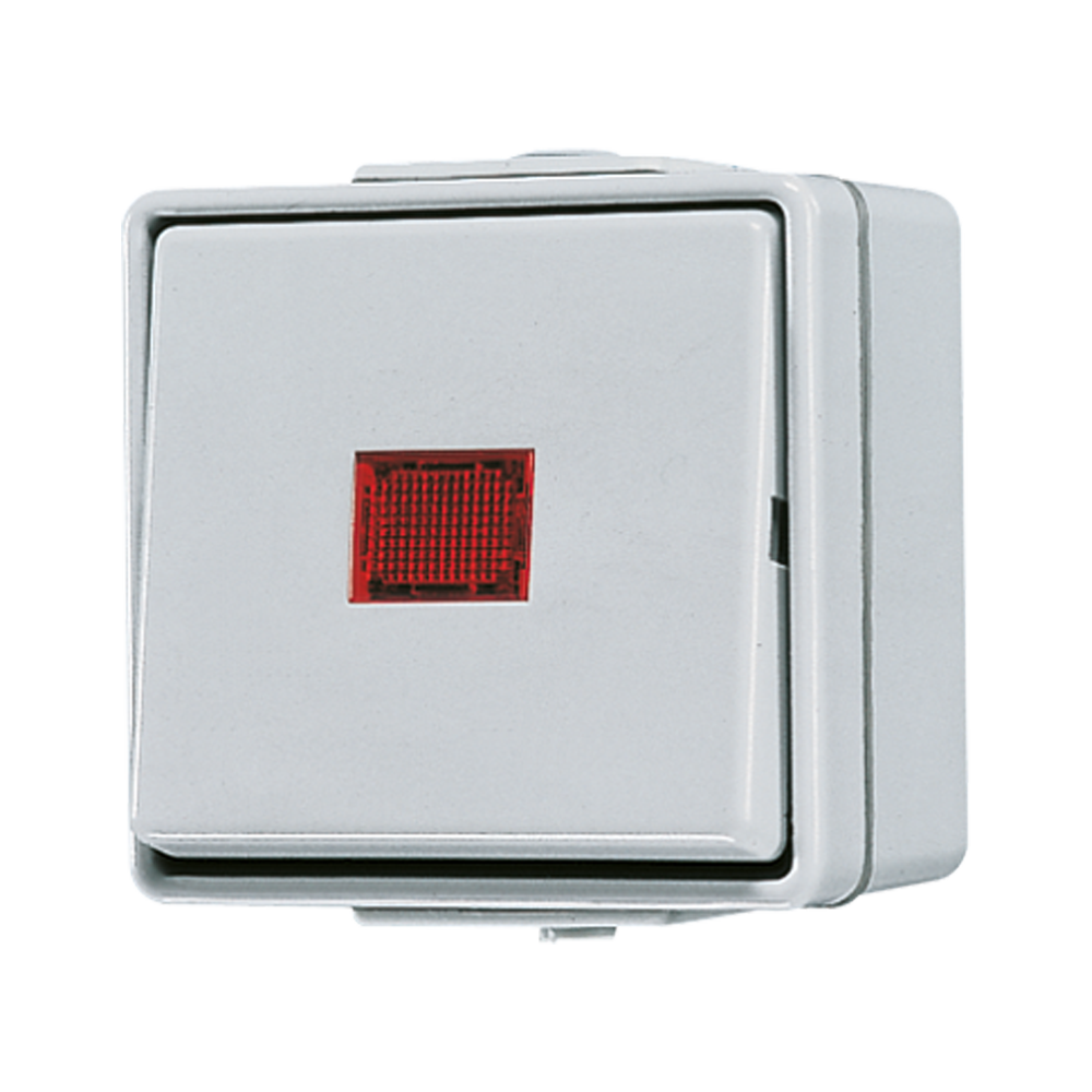 JUNG Kontroll-Wechselschalter glz AP 1f WG 600 606 KOW IP44