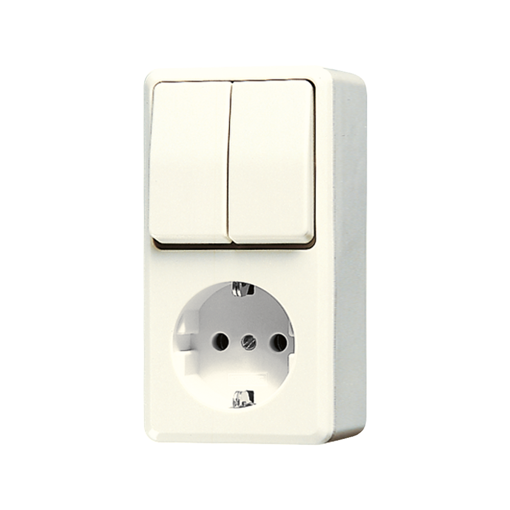 JUNG Steckdosenkombination AP Serien ws AP 600 675 A IP20 glz