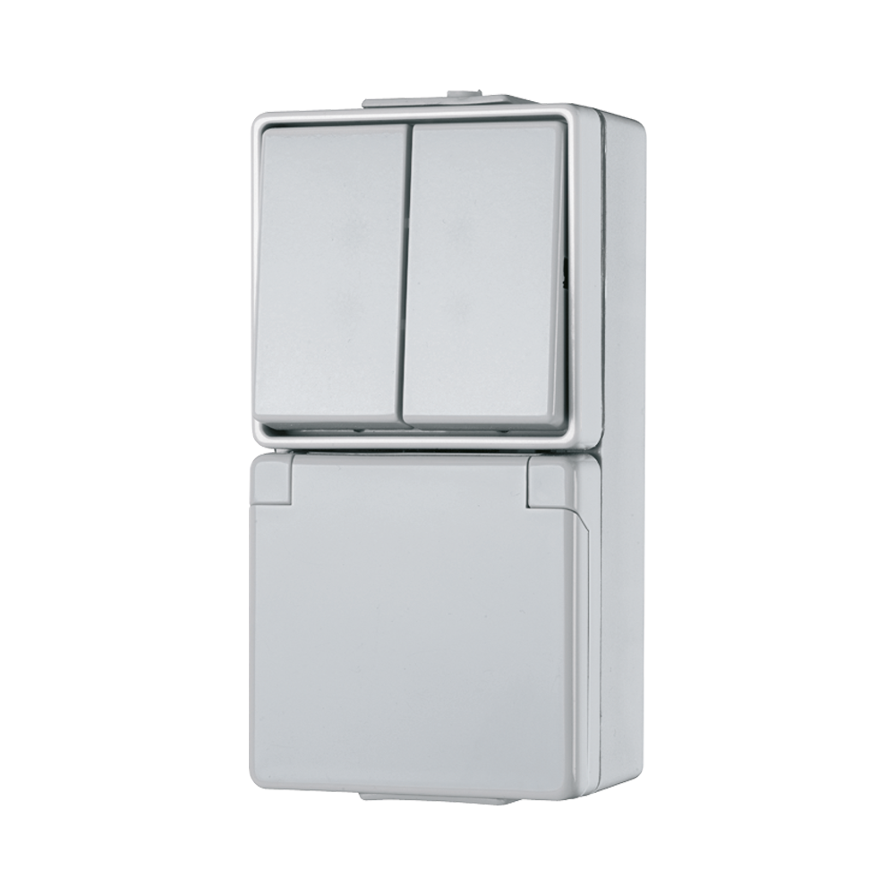 JUNG Steckdosenkombination AP Serien gr WG 600 675 W IP44 glz