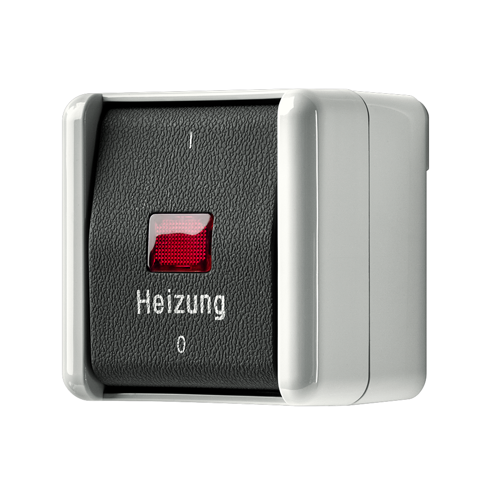 JUNG Kontroll-Heizungsschalter glz AP 3p WG 800 803 HW IP44 1f