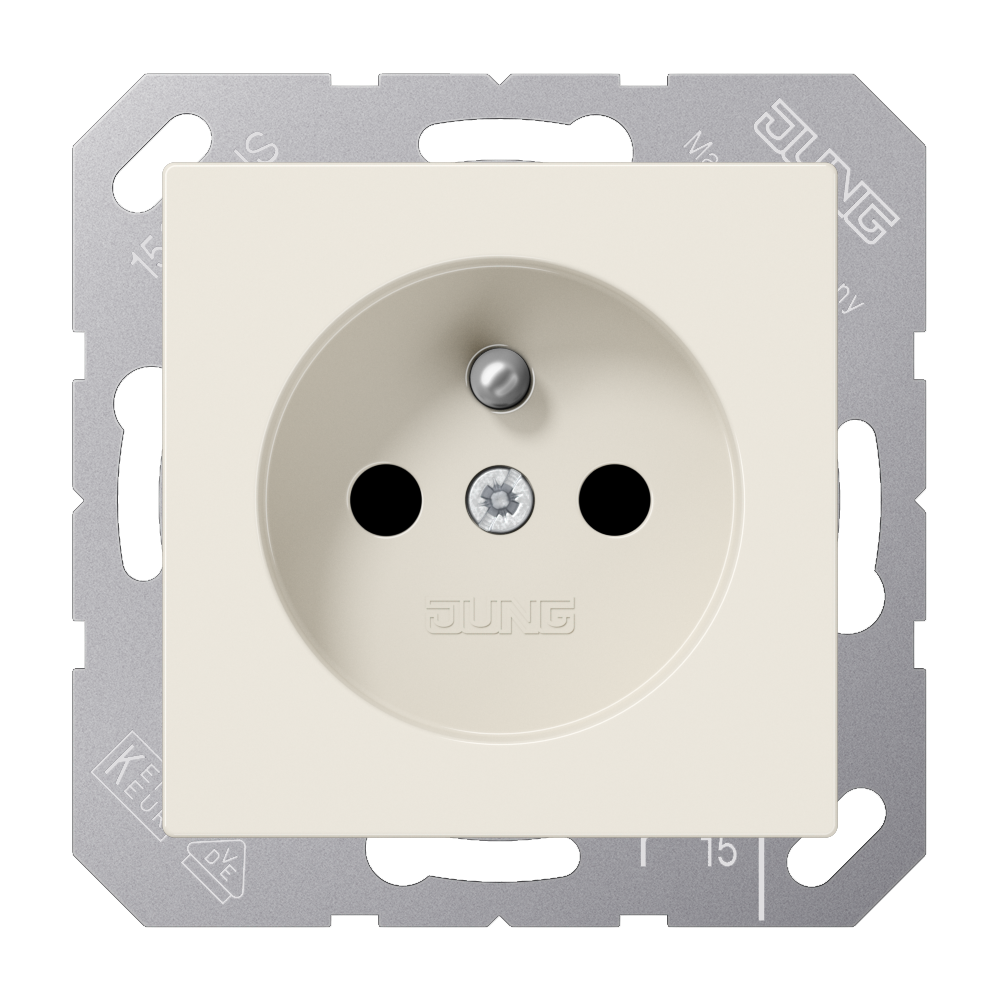 JUNG Steckdose 1f ws glz UP m.BS Schutzk AS A 1520 FKI IP20 vert