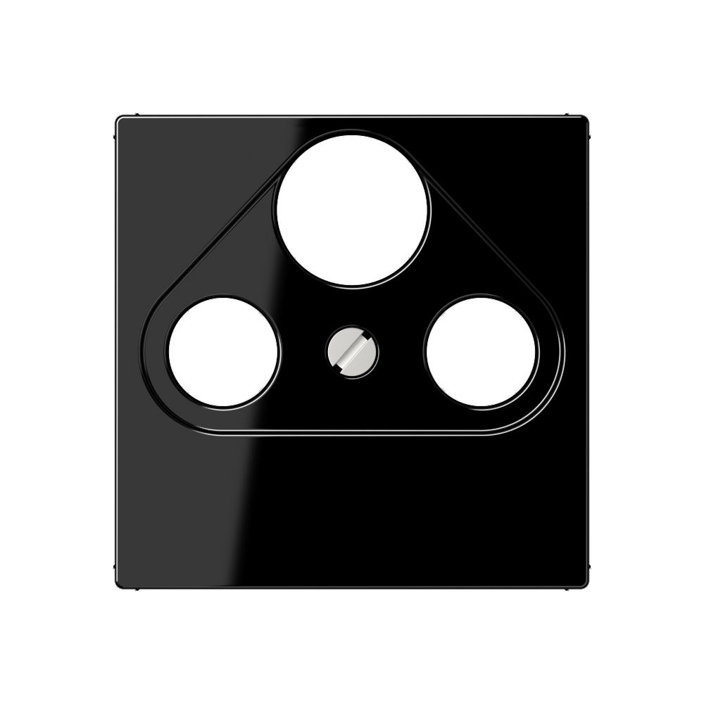 JUNG Zentralplatte Sat/TV/Radio 3f sw A 561 PLST SW Schraubbef