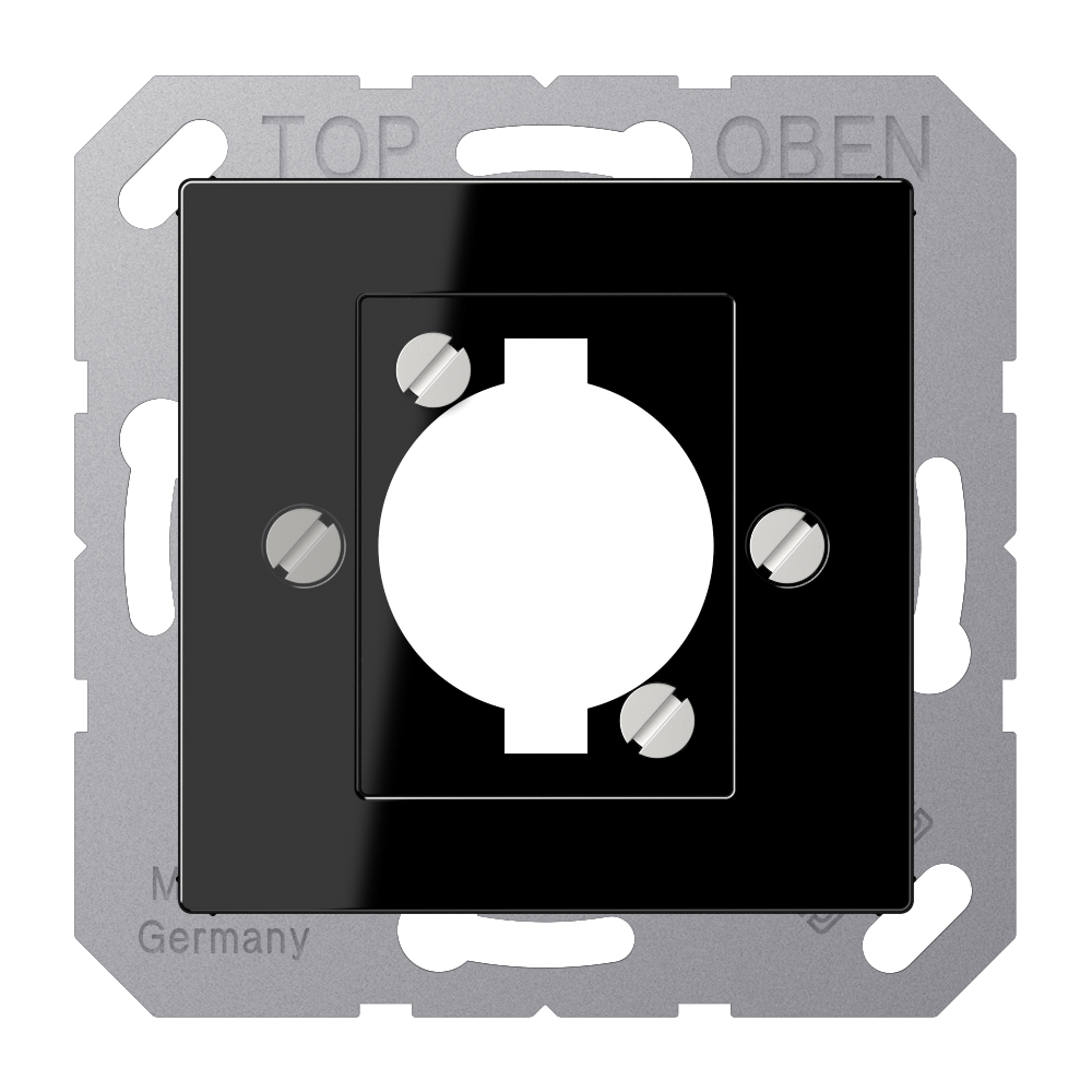 JUNG Zentralplatte XLR 1f sw Schraubbef A 568 BF SW ohne Beschriftungsfeld