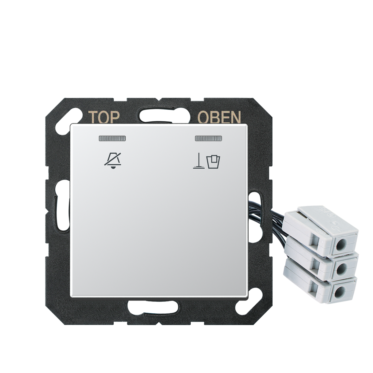 JUNG UP-Hotelabdeckung-Einsatz alu lack A CU KO5 M 230 L Basis+zentr.Abdeckpl