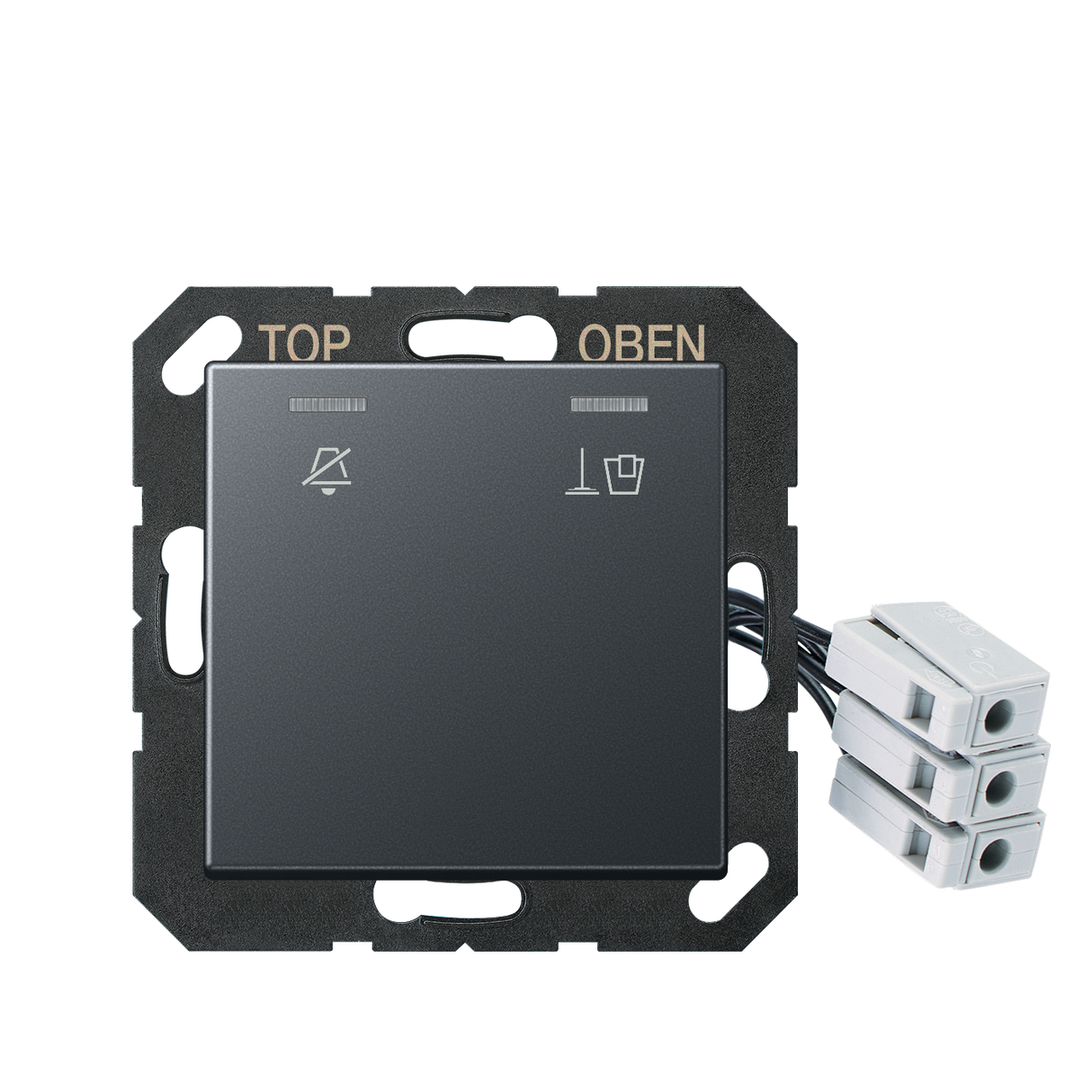 JUNG UP-Hotelabdeckung-Einsatz anth mt A CU KO5 M 230 NM Basis+zentr.Abdeckpl