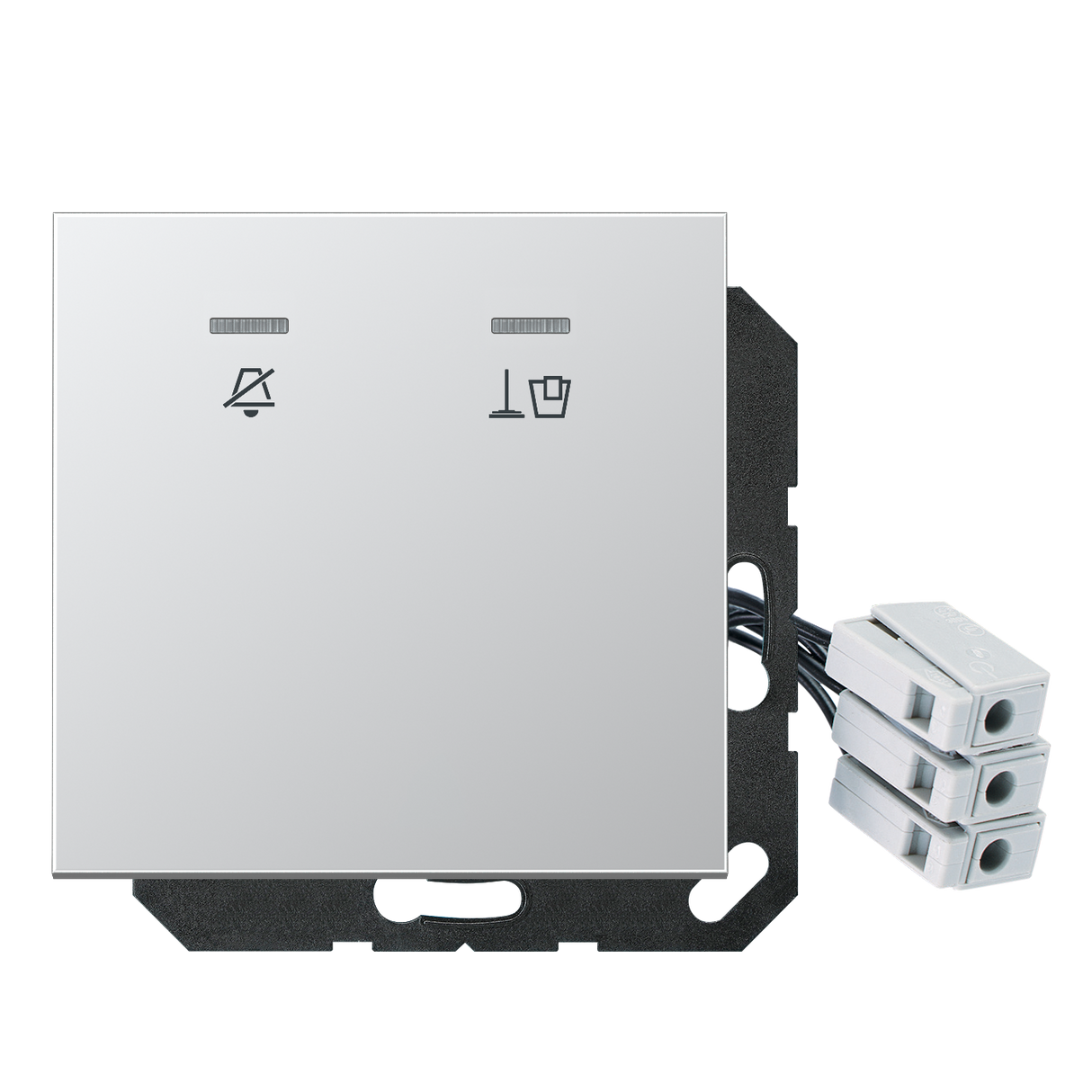 JUNG UP-Hotelabdeckung-Einsatz alu glz LS AL CU KO5 M 230 Basis+zentr.Abdeckpl