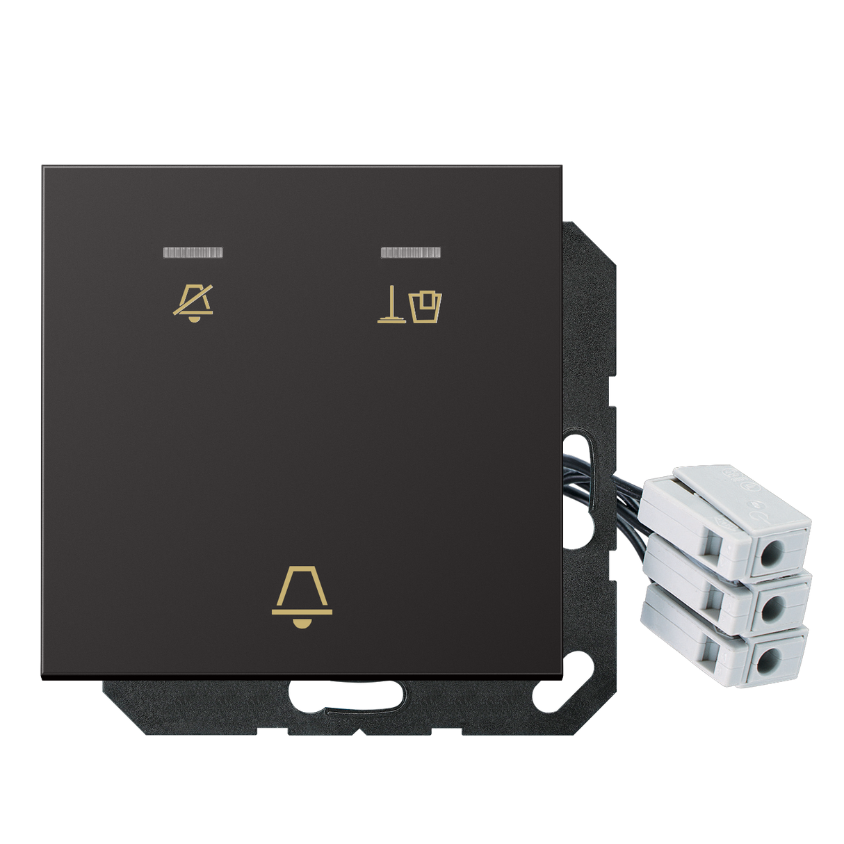 JUNG UP-Hotelabdeckung-Einsatz alu glz LS AL CU KO5 M 230 D Basis+zentr.Abdeckp