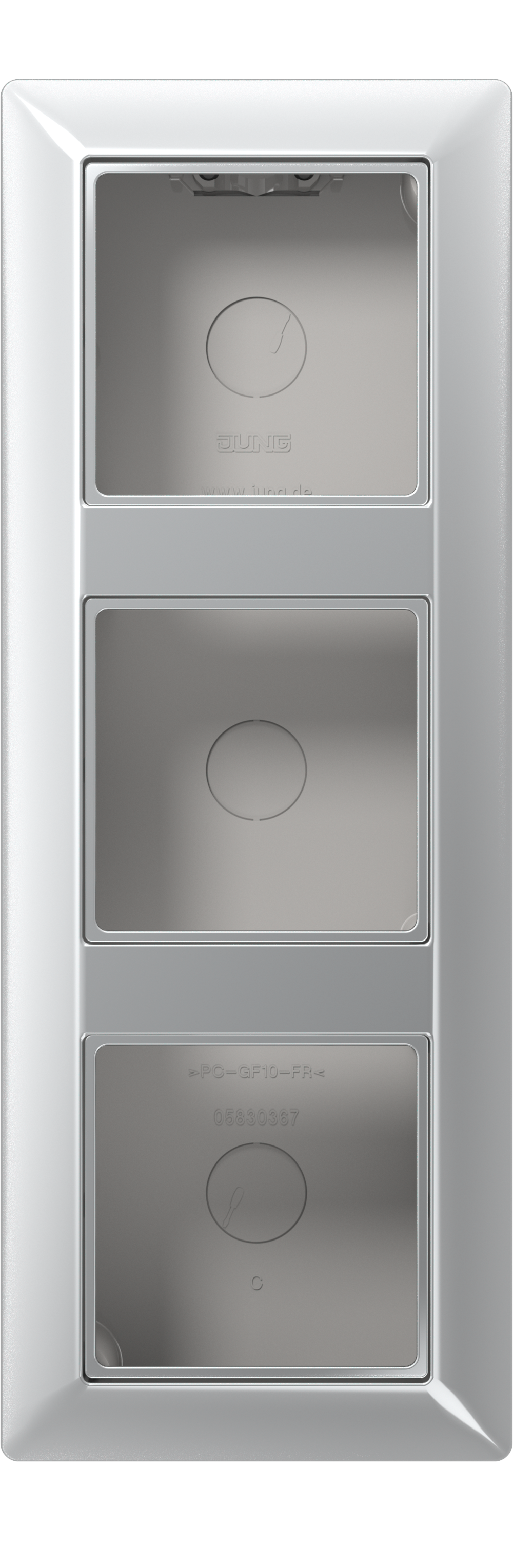 JUNG Gehäuse AP 3f Kst alu glz AP-Geh AS / AS 500 Aufputz AS 583 A AL