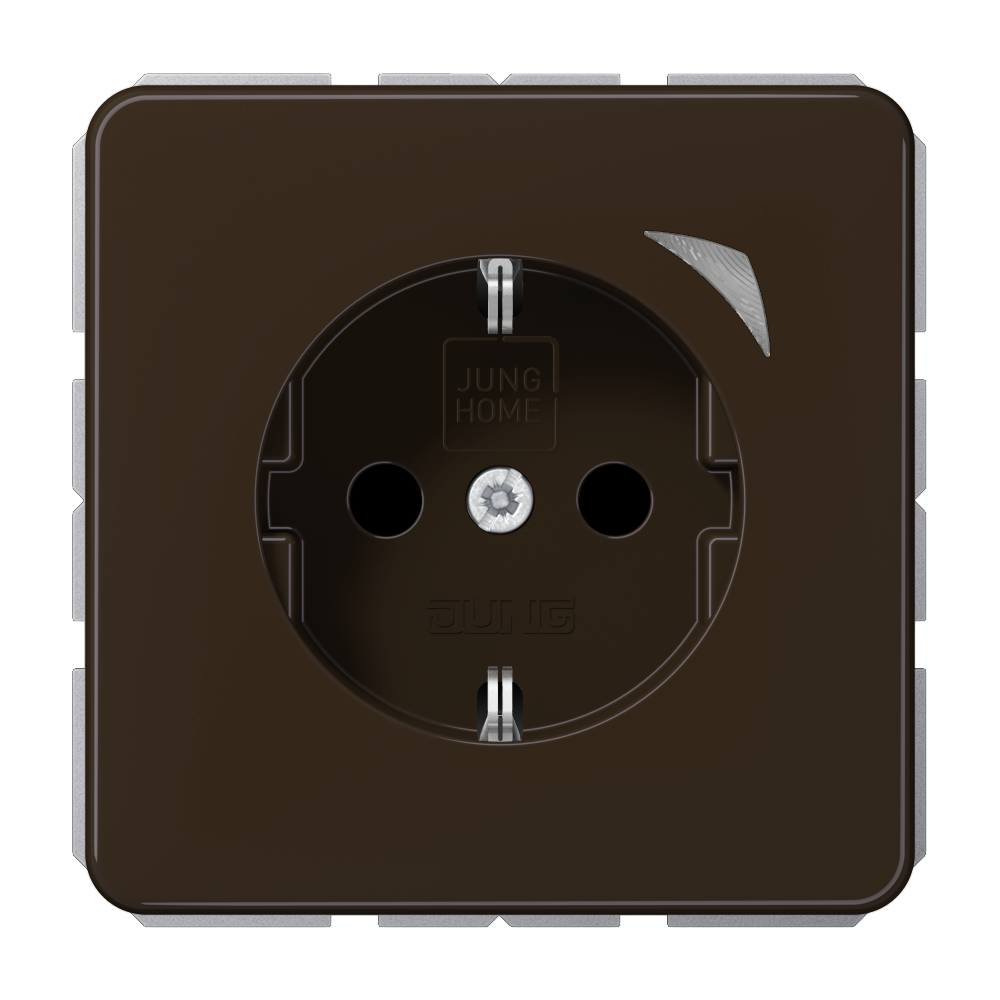 JUNG Steckdose 1f br glz UP m.BS IP20 BT CD 1521 S BR vert