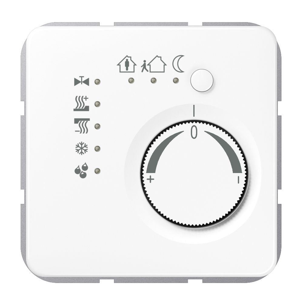JUNG Raumtemperaturregler UP KNX aws glz CD 2178 WW Bedienelement VorOrt_Bedien