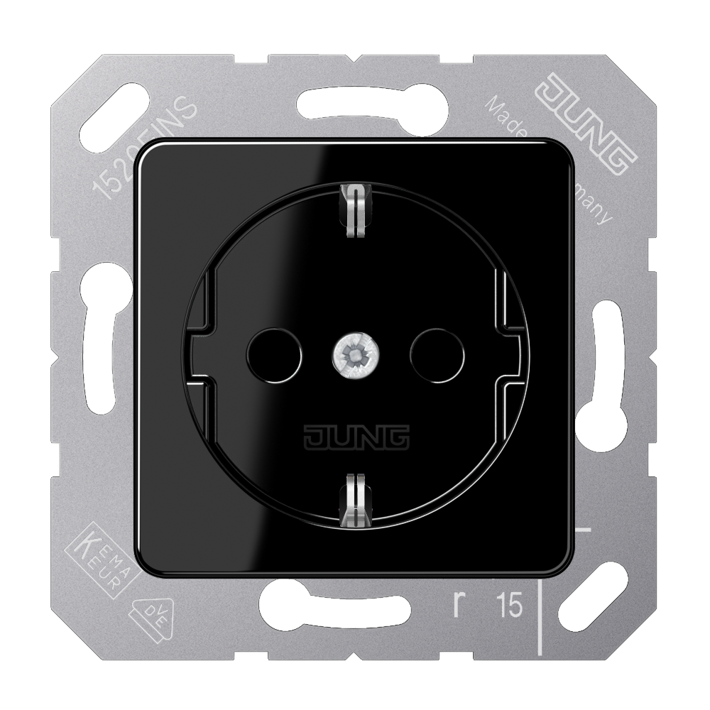JUNG Steckdose 1f sw glz UP IP20 vert CD 5120 BF SW