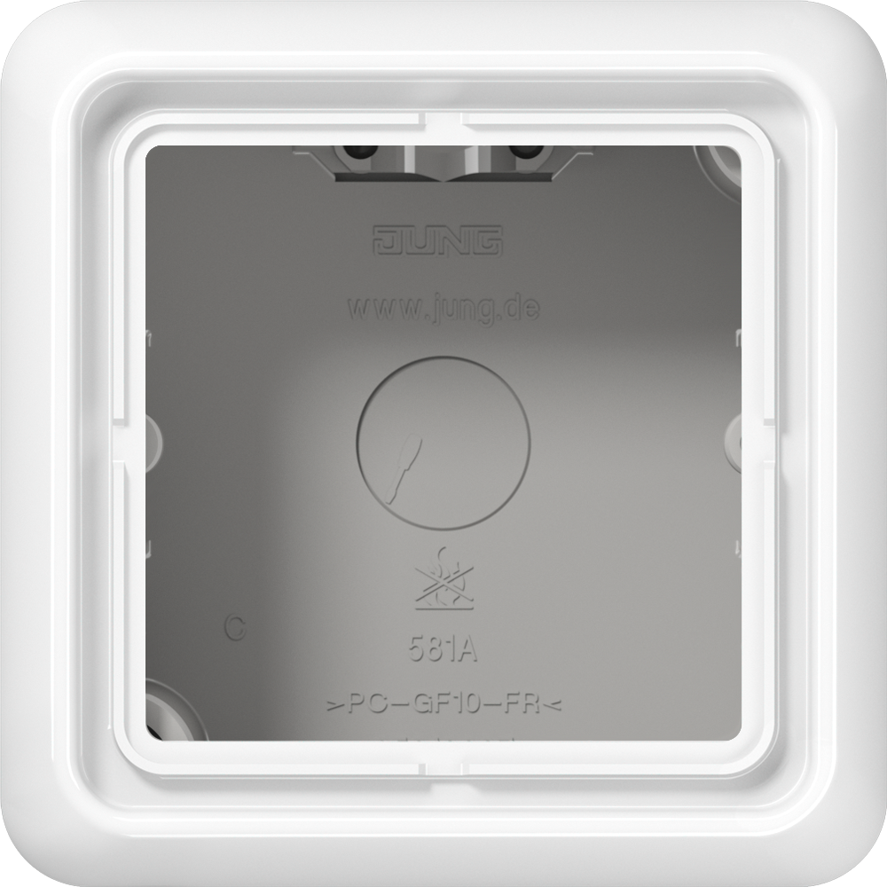 JUNG Gehäuse AP 1f Kst aws glz AP-Geh CD / CD 500 Aufputz CD 581 A WW