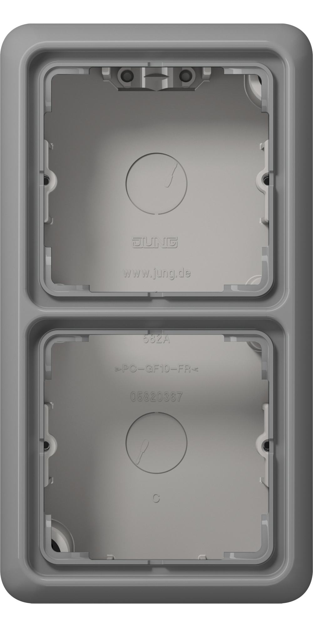 JUNG Gehäuse AP 2f Kst gr glz AP-Geh CD / CD 500 Aufputz CD 582 A GR