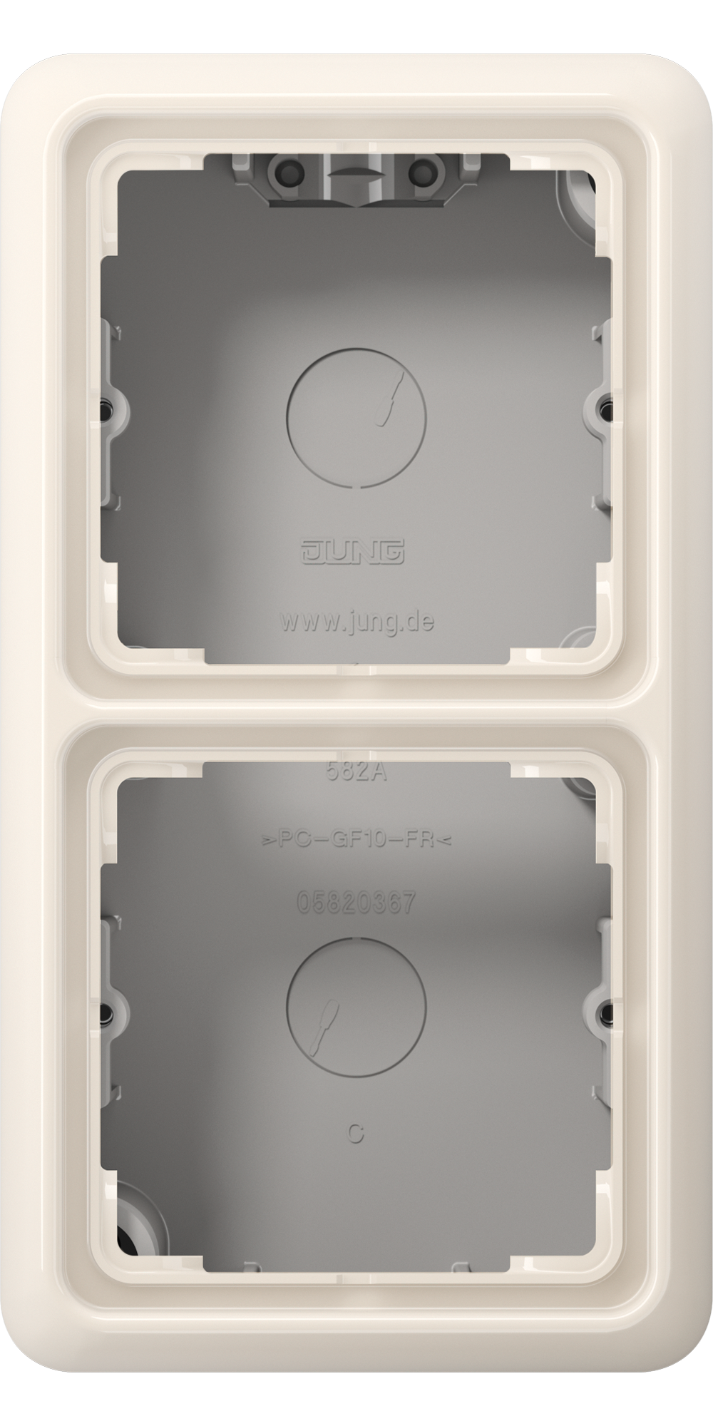 JUNG Gehäuse AP 2f Kst ws glz AP-Geh CD / CD 500 Aufputz CD 582 A W