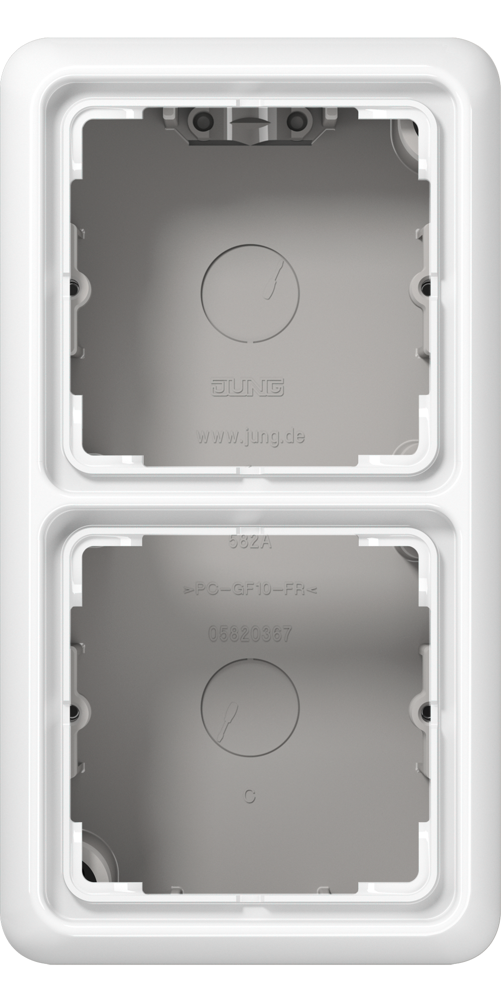 JUNG Gehäuse AP 2f Kst aws glz AP-Geh CD / CD 500 Aufputz CD 582 A WW