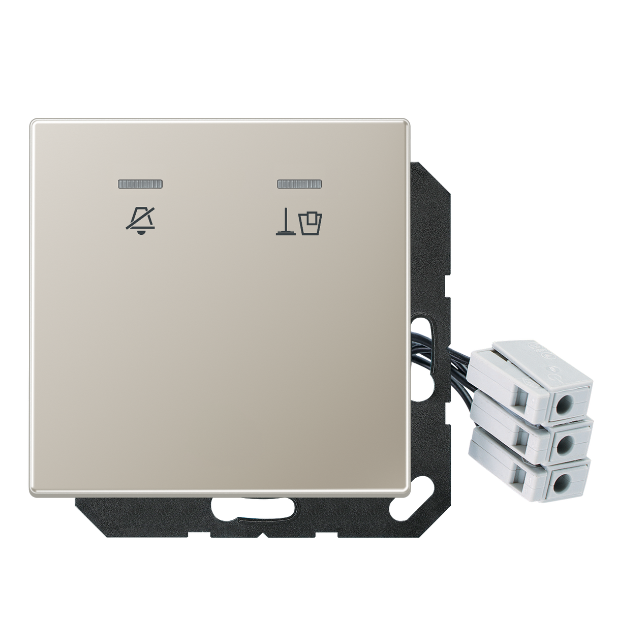 JUNG UP-Hotelabdeckung-Einsatz edst glz LS ES CU KO5 M 230 Basis+zentr.Abdeckpl