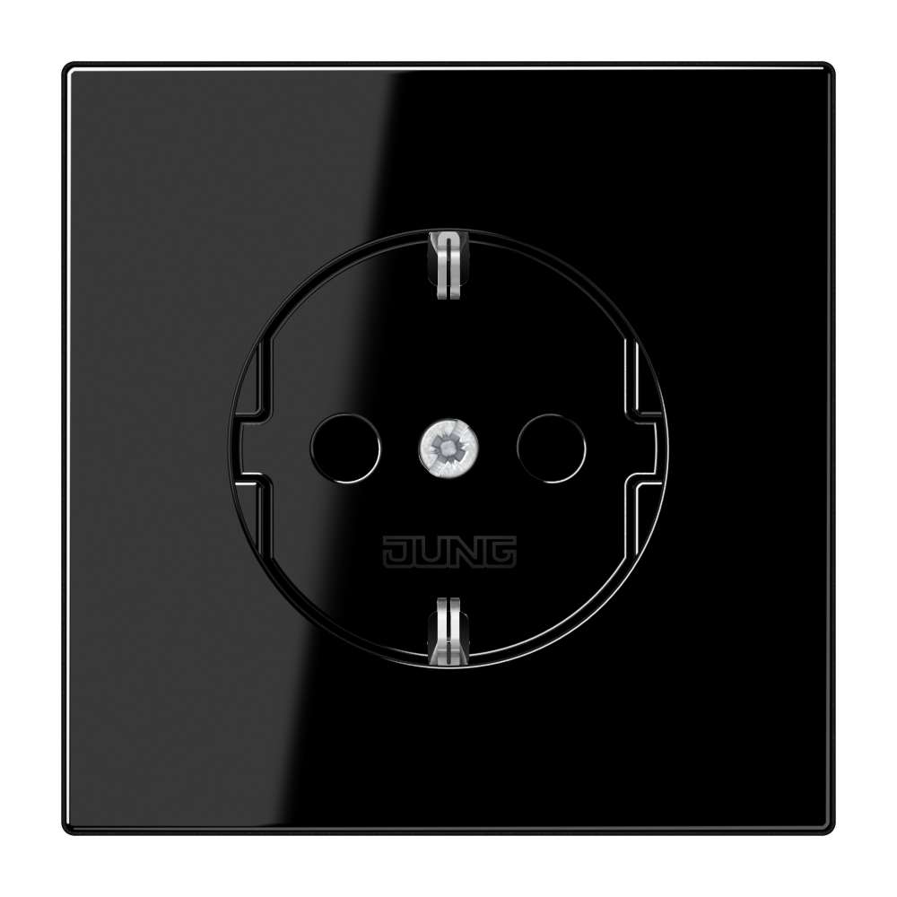 JUNG Steckdose 1f sw glz UP m.BS IP20 LS 1520 KI SW vert