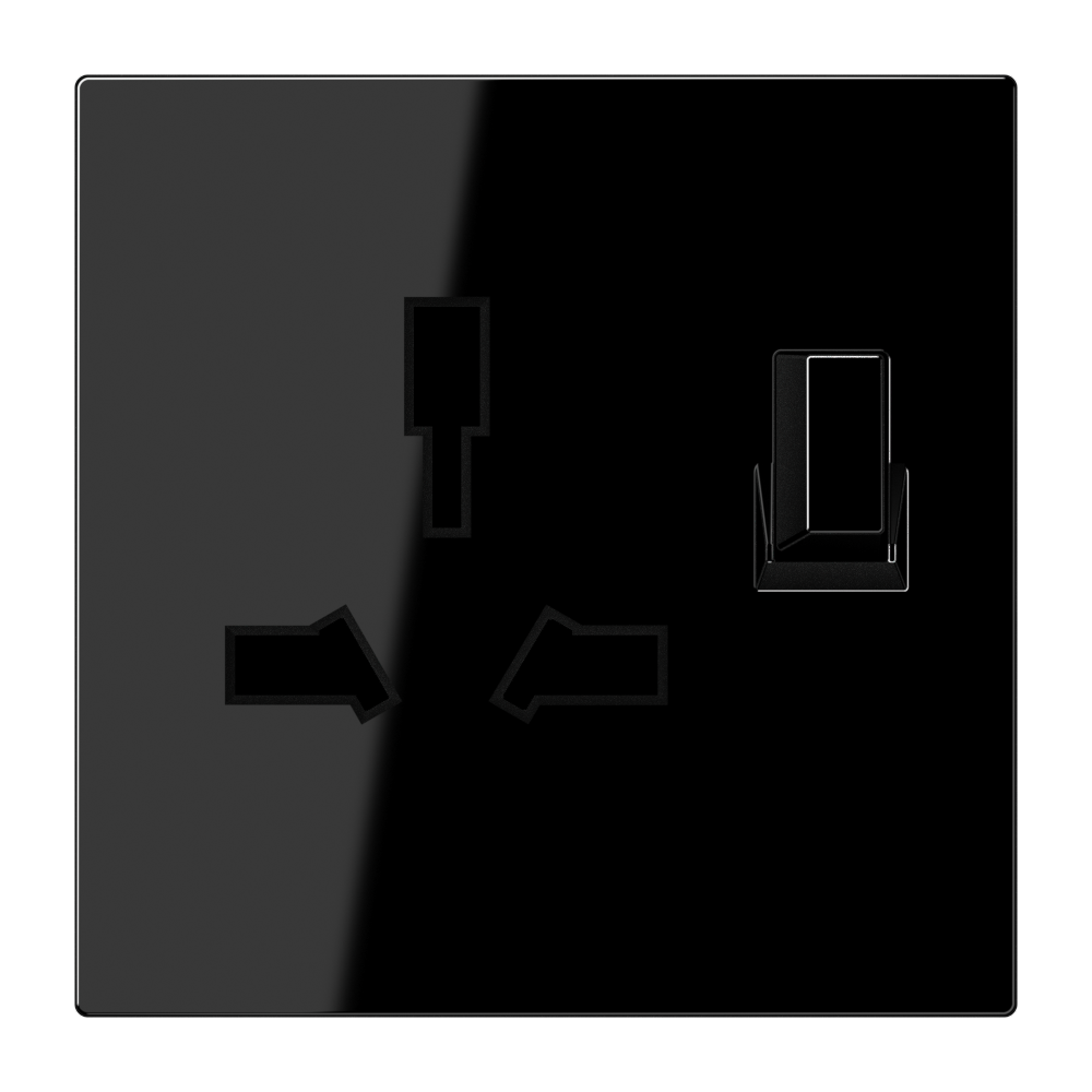 JUNG Steckdose 1f sw glz UP m.BS BS vert LS 4171 GI SW SW