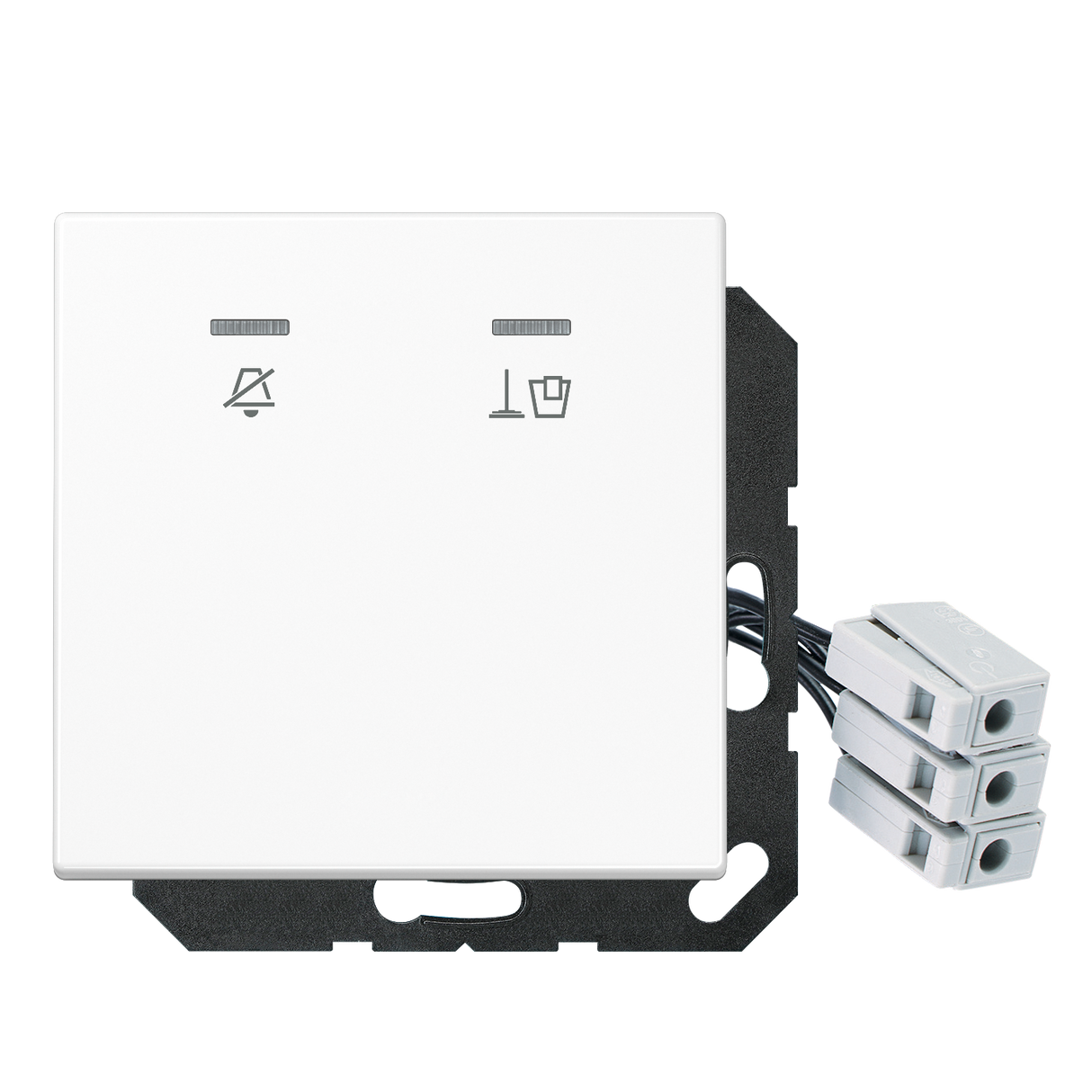 JUNG UP-Hotelabdeckung-Einsatz aws glz LS CU KO5 M 24 WW Basis+zentr.Abdeckpl
