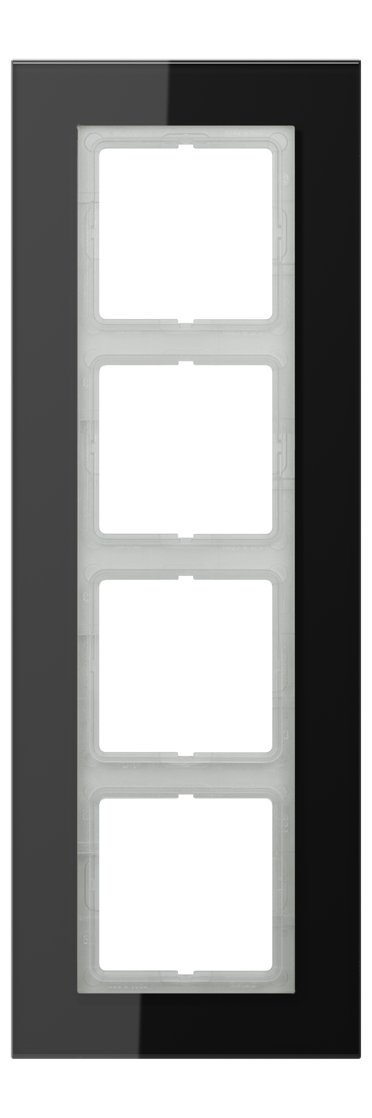 JUNG Einbaurahmen 4f sw glz Glas f.GEB-K LS / LS PLUS LSP 984 GL SW