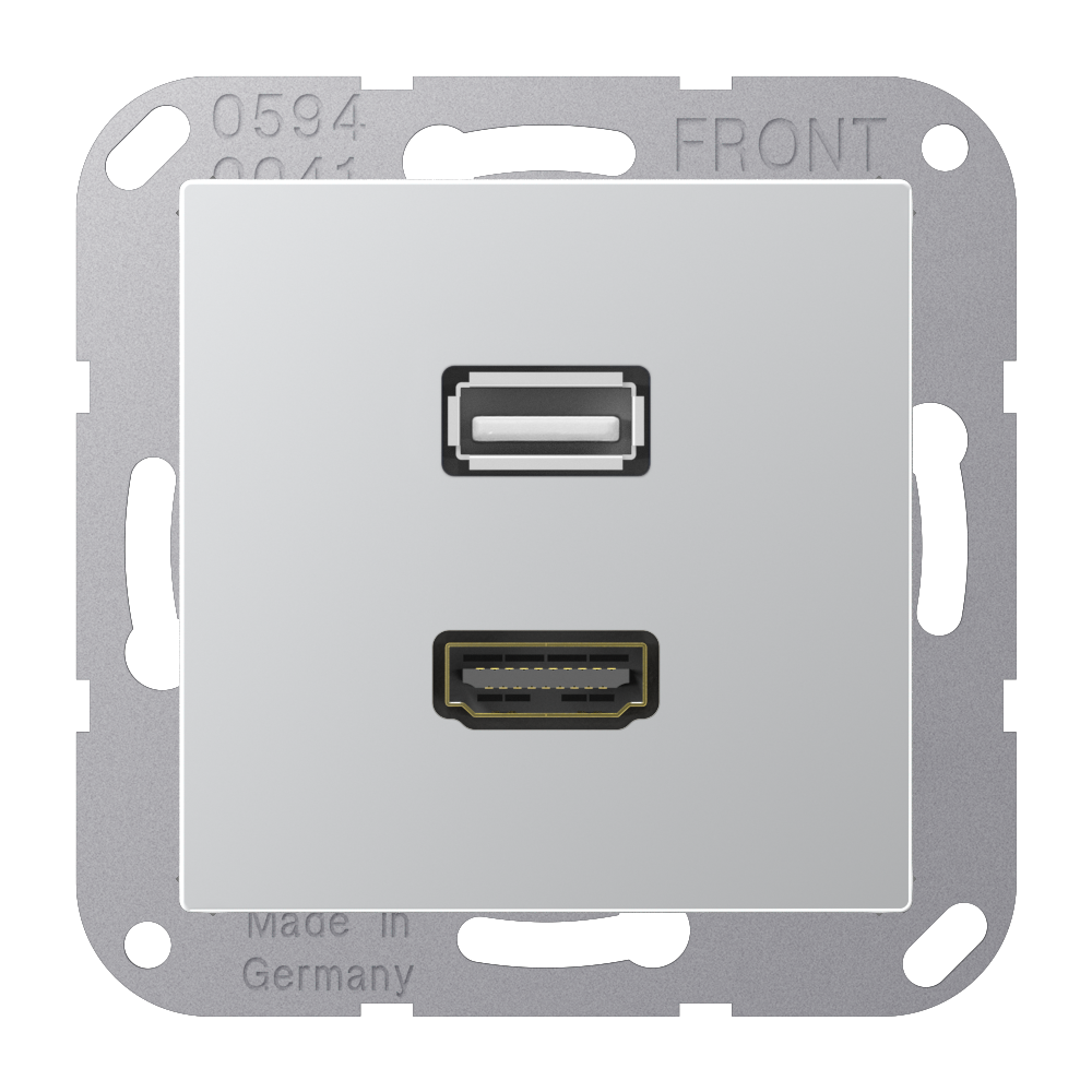 JUNG HDMI-Steckdose UP Kanaleinb 1data A M 1163 L 1HDMI alu