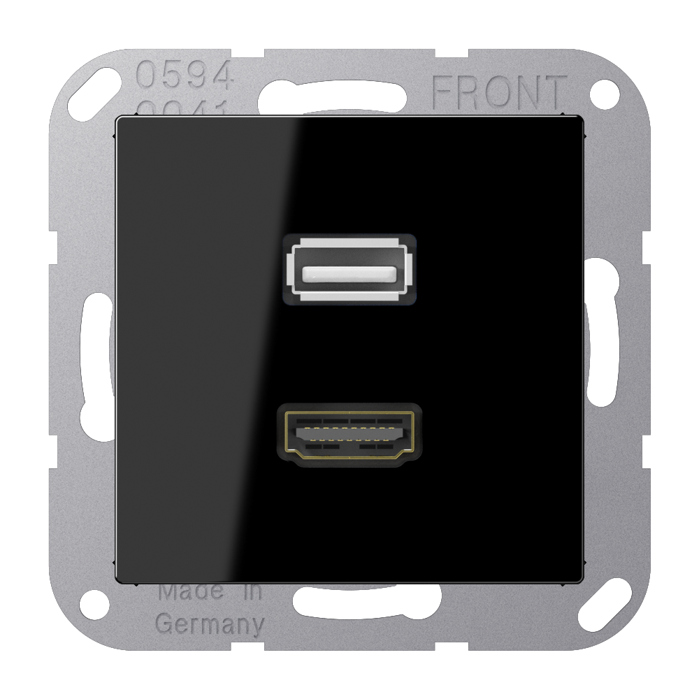 JUNG HDMI-Steckdose UP Kanaleinb 1data A M 1163 SW 1HDMI sw RAL9005