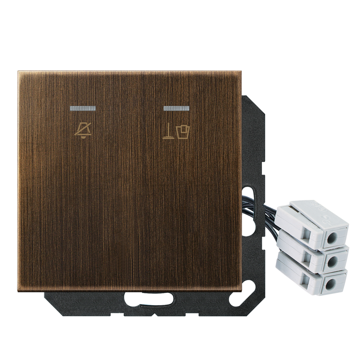 JUNG UP-Hotelabdeckung-Einsatz ms glz LS ME CU KO5 M 24 AT Basis+zentr.Abdeckp